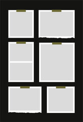 Pictures or photos frame collage. comics page grid layout abstract photo frames and digital photo wall template