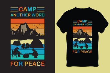 Camping T-Shirt Design Vector