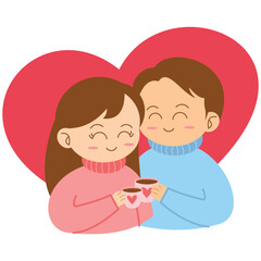 Love Couple Character Hug on Valentine