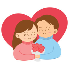 Love Couple Character Hug on Valentine