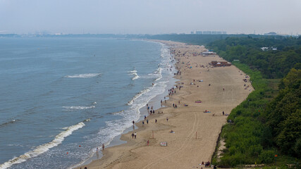 Plaża nad morzem Baltyckim w Sopocie