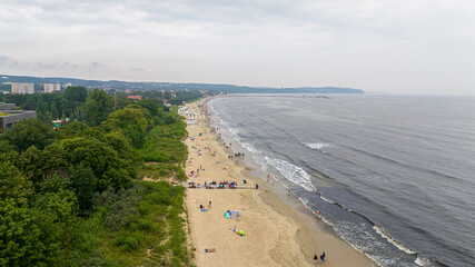 Plaża nad morzem Baltyckim w Sopocie