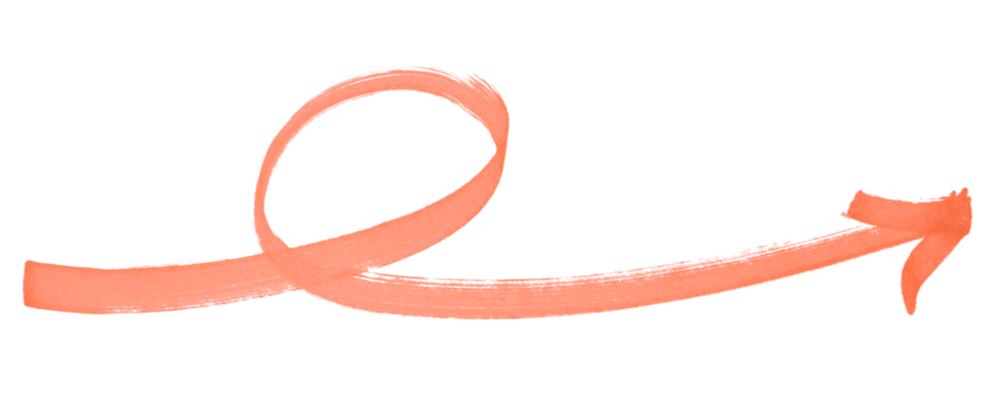 Orange arrows isolated on transparent background