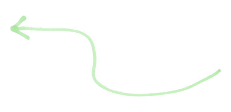 Green arrows isolated on transparent background