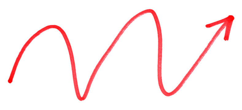 Red arrows isolated on transparent background