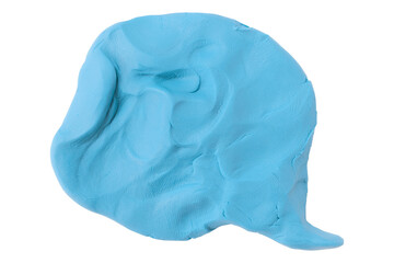 Light blue speech bubble plasticine isolated on transparent background.