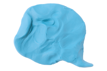 Light blue speech bubble plasticine isolated on transparent background.