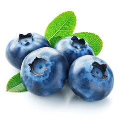 Obraz premium Blueberry Row Fresh Cutout Minimal isolated on white background, closeup. Summertime concept for package, grocery product advertising. Realistic berry, icon, detailed.
