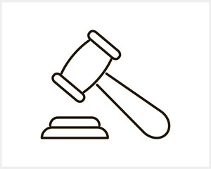 Judge hammer icon isolated. Auction gavel. Vector stock illustration. EPS 10
