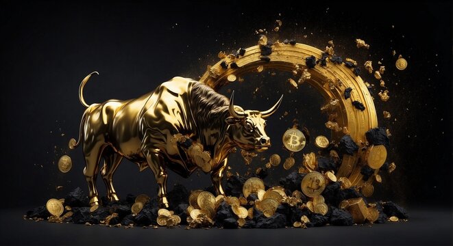 bullish divergent concept, gold bull