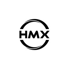 HMX letter logo design with white background in illustrator, cube logo, vector logo, modern alphabet font overlap style. calligraphy designs for logo, Poster, Invitation, etc.