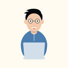simple modern freelance concept entrepreneur vector illustration