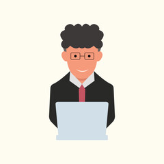 simple modern freelance concept entrepreneur vector illustration