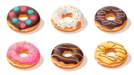 illustration of donuts with sprinkles and icing	