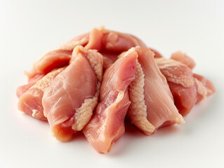 Chicken meat isolated on white background in minimalist style. 