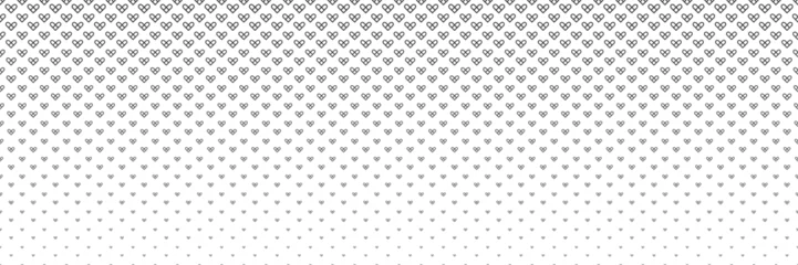 Foto op Plexiglas Blended black heart line on white for pattern and background, halftone effect. © Aoiiz