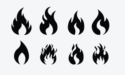 collection of flame icons, fire icons in vector