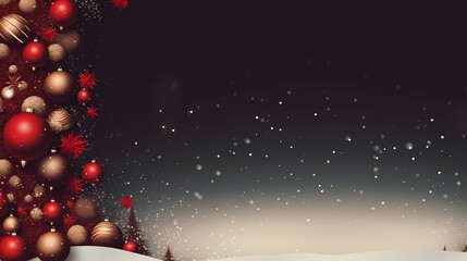 Christmas ball background, Christmas and New Year holidays concept with copy space for text