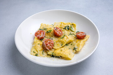 Delicious ravioli in the restaurant. Close up