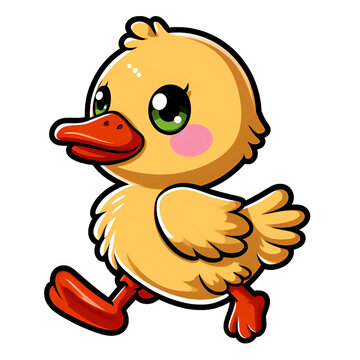 Sticker with the image of a cartoon duck