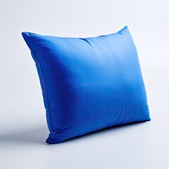 blue bright pillow isolated on white background