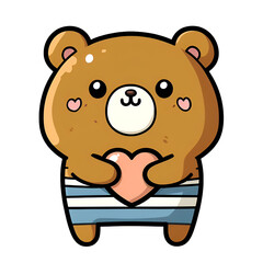 Obraz premium Sticker with the image of a bear, artificial intelligence