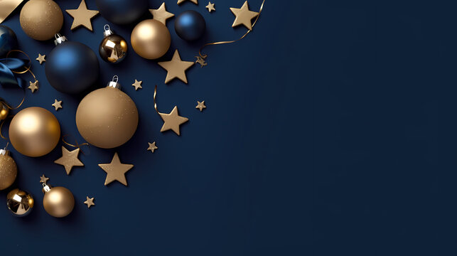 Christmas ball background, Christmas and New Year holidays concept with copy space for text