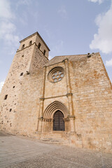 Fototapeta na wymiar Facade of church of santa maria la mayor, Trujillo, Extremadura 