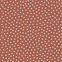 Brown seamless pattern with white dots