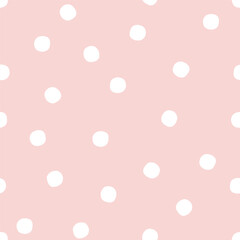 Pink seamless pattern with white dots