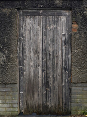 old wooden door in Glasgow, Scotland