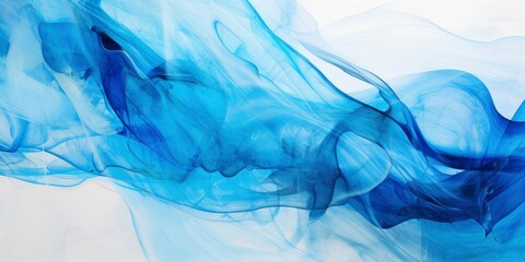 Canvas painting with a combination of blue and white. Abstract background