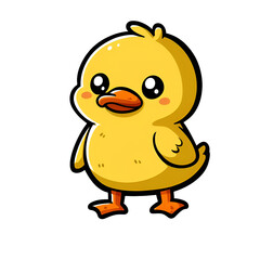 Obraz premium Sticker with the image of a cartoon duck