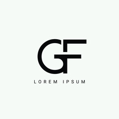 Alphabet GF or FG illustration monogram vector logo template