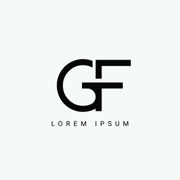 Alphabet GF or FG illustration monogram vector logo template