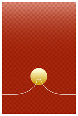 和風年賀状素材　日の出と赤富士山　日本の文化　春節イメージ　紅白　ベクター素材
