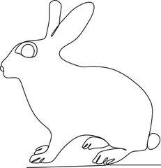 continuous line simple simple rabbit set