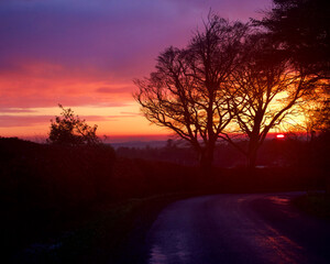 sunset drives in the scottish countryside in dumfries and galloway 