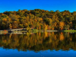 Peaceful Fall scenes with calm wter and beautiful  location