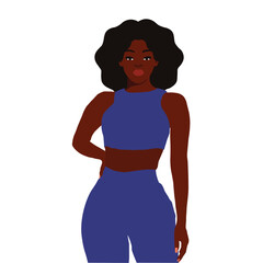 Modern fashionable black woman in elegant art style vector