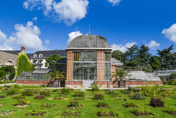 A beautiful greenhouse in the Jardin des Plantes in Nantes, France.
