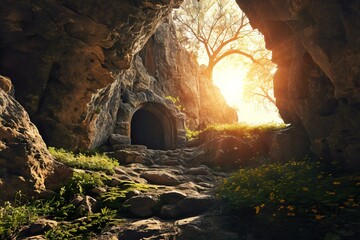 Resurrection Radiance: Christian Easter Background, 'He Has Risen