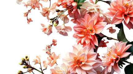 Obraz na płótnie Canvas Lovely flowers against a white background.