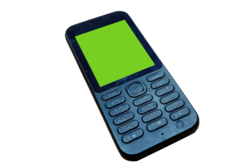 Old cell phone with green screen