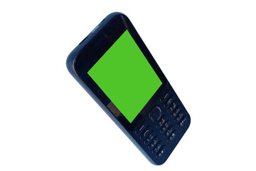Old cell phone with green screen