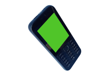Old cell phone with green screen