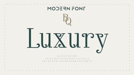 Elegant Font Uppercase Lowercase and Number. Classic Lettering Minimal Fashion Designs. Typography modern serif fonts regular decorative vintage concept. vector illustration
