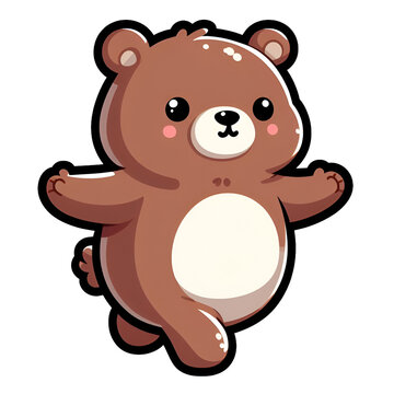 Sticker with the image of a bear, artificial intelligence