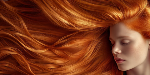 Woman with beautiful glowing hair in studio shot 