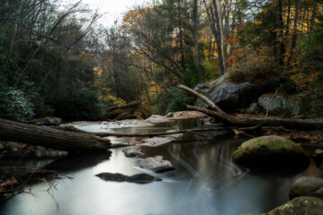 Water flowing downstreams in the Fall